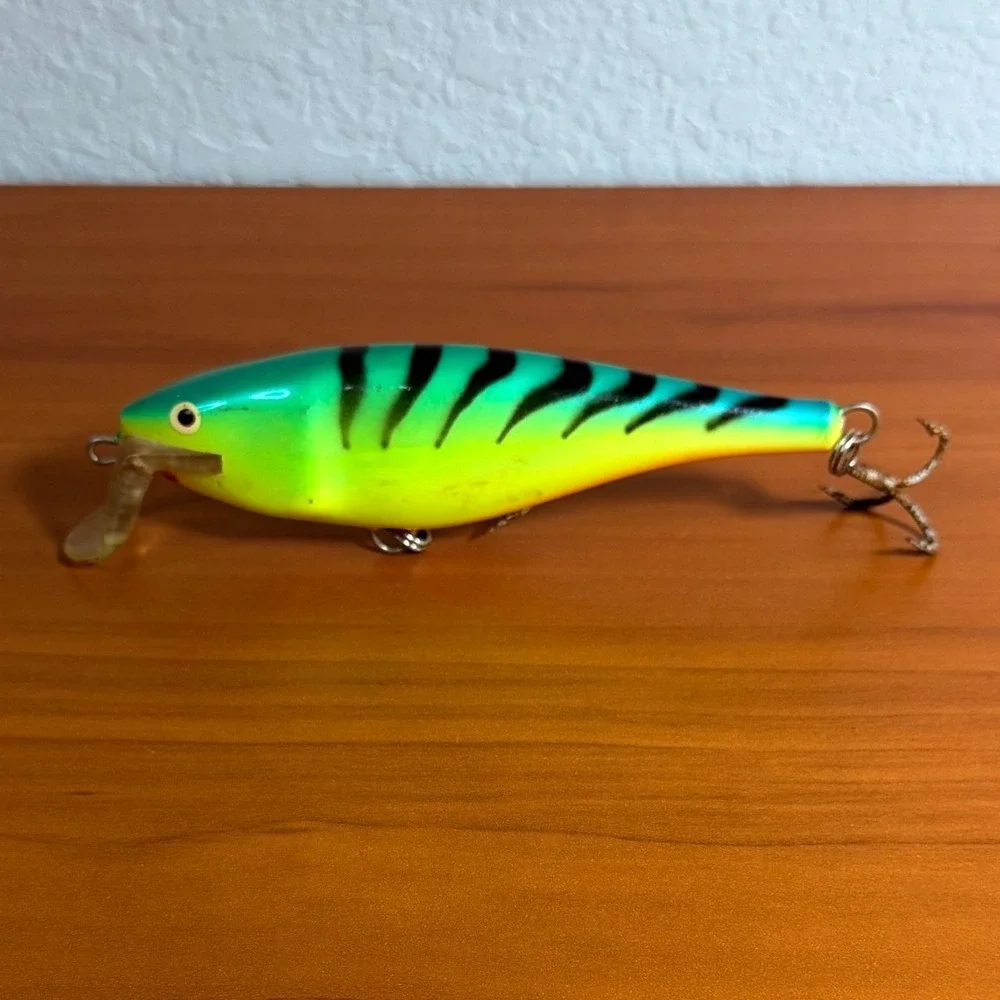 Rapala Finland Deep Runner Fat Rap Fishing Lure Firetiger Green Orange 5